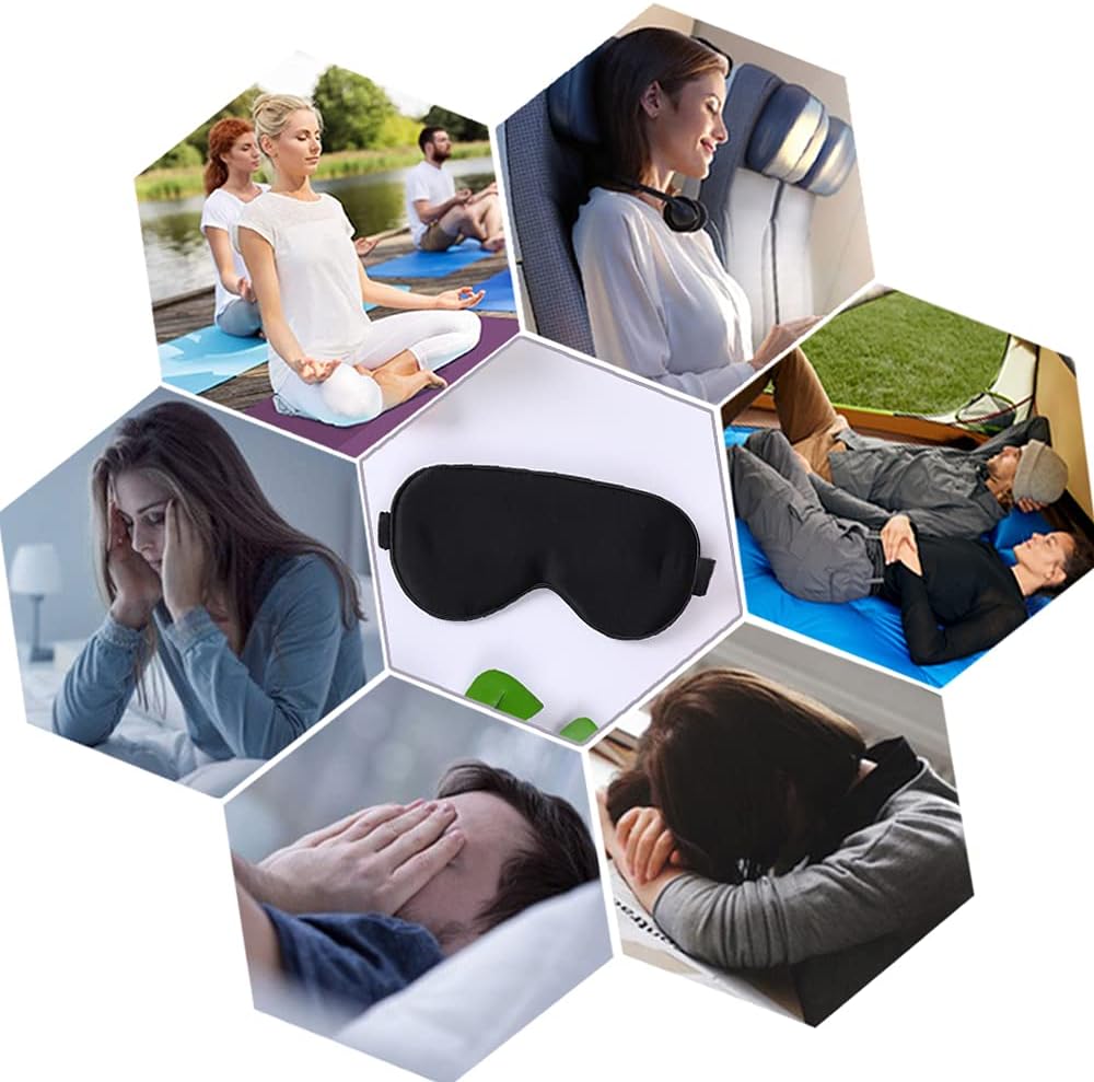 Detalle de KIVETAI Silk Eye Mask 19MM Mulberry Silk Sleep Mask (Black) with 6A Grade Silk