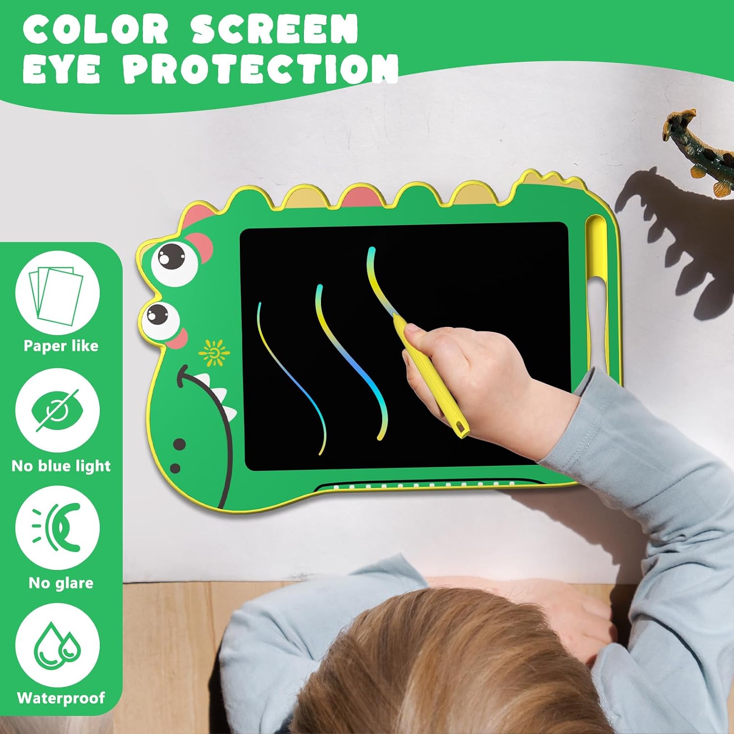 Detalle de BKM 8.5-inch LCD Writing Tablet for Kids (Dinosaur Doodle Board) with Screen Lock & Erase Button