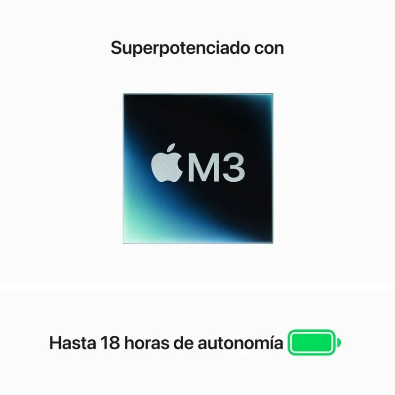 Detalle de Apple MacBook Air con M3, 8 GB, 512 GB SSD y GPU de 10 núcleos - 13.6" Medianoche