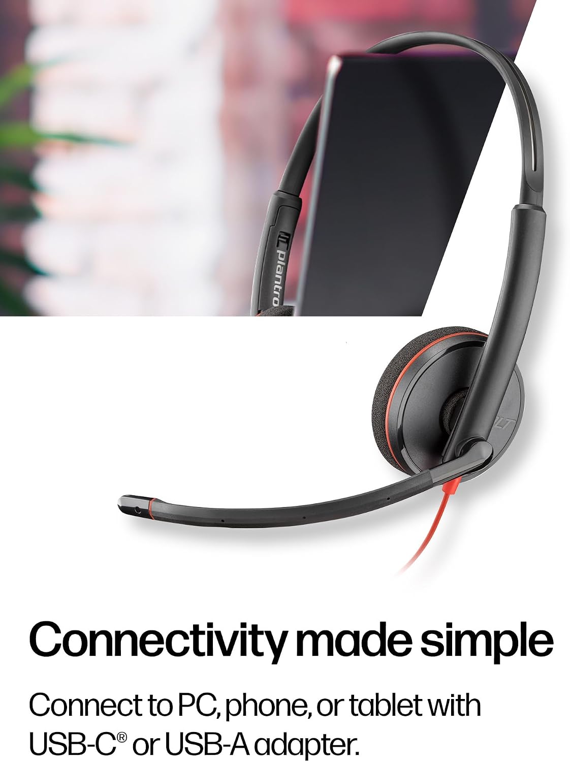 Thumbnail 5 de Poly Blackwire 3220 wired headset with USB-C connection