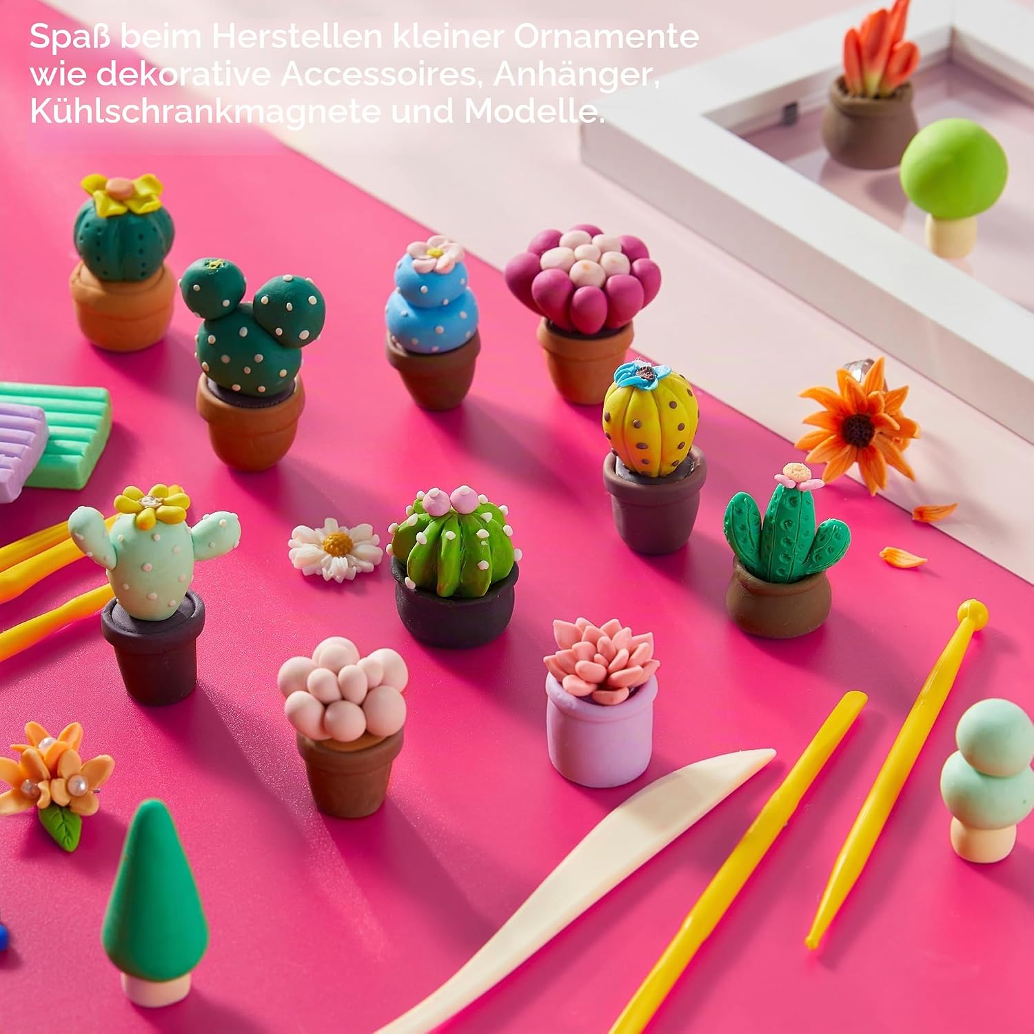 Detalle de Shuttle Art 82 Polymer Clay Set – buntes Ofenhärtendes Modelliermasse-Set mit 19 Schnitzwerkzeugen und 16 Zubehörteilen