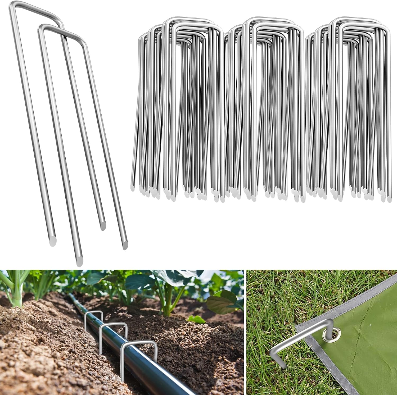 Thumbnail 6 de Set di 100 Picchetti per Fissaggio in Acciaio Zincato 150 x 25 mm