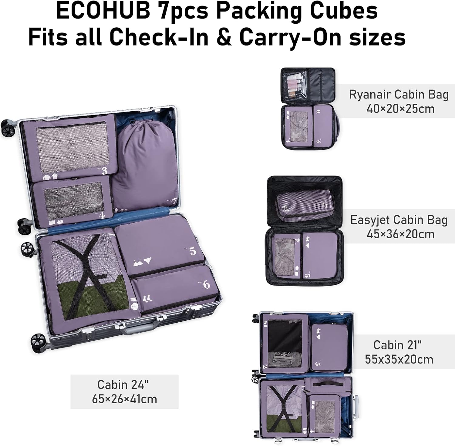 Thumbnail 5 de ECOHUB Maleta 7 Piezas Packing Cubes Ecológicos