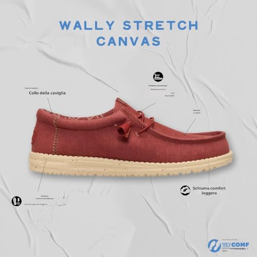 Thumbnail 7 de Hey Dude Wally Canvas Uomo Slip-On Mocassino, Light Grey 43 – Comfort e Versatilità