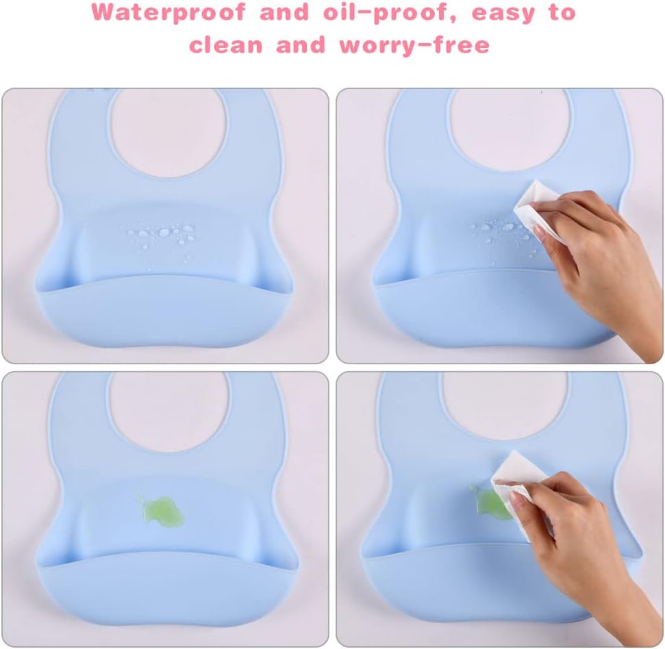 Thumbnail 6 de Vicloon Silicone Baby Bib 2PCS with Pocket