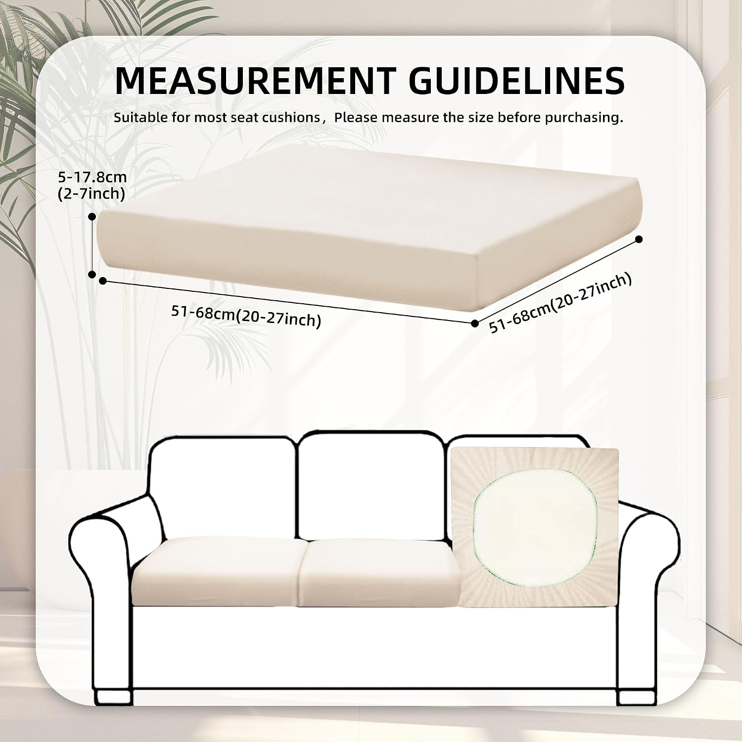 Thumbnail 1 de BIETYONE Stretch Patio Cushion Covers, 8-Pack