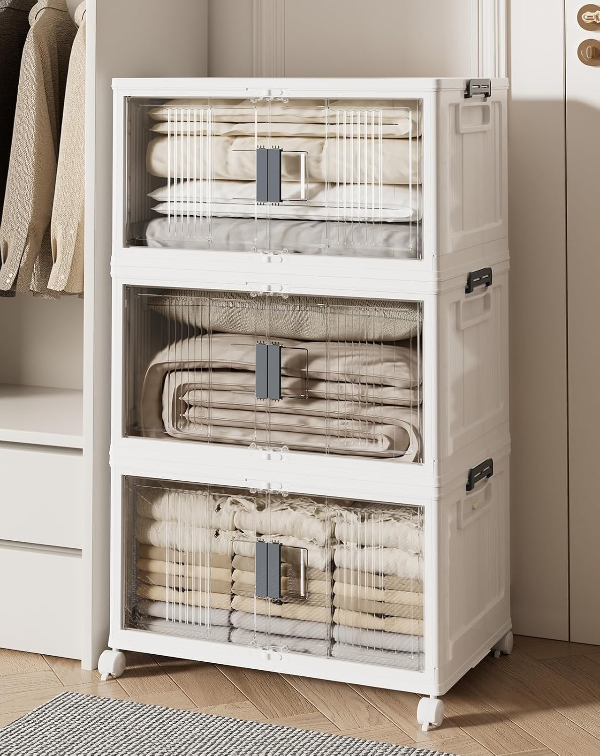 Detalle de OlarHike 76QT Lockable Storage Bin, 3-Pack