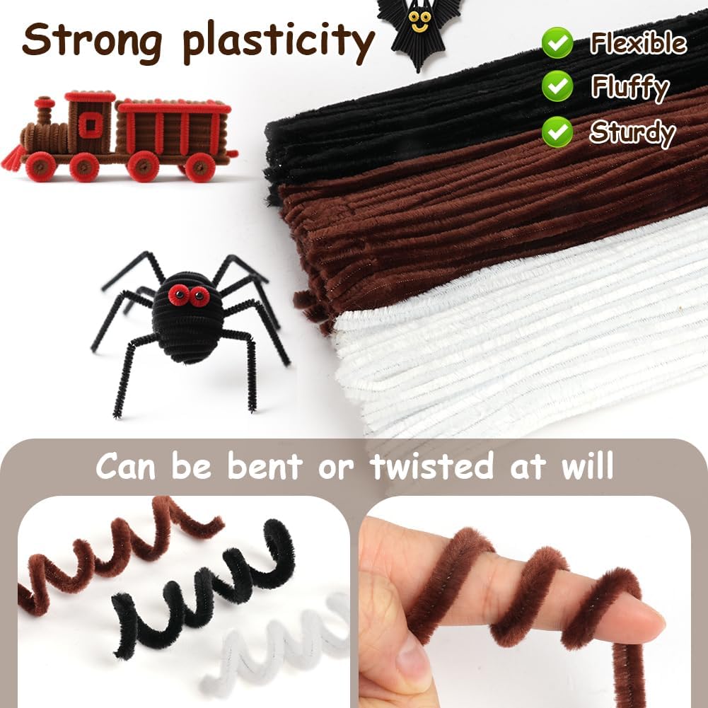Thumbnail 3 de Ainiv 200PCS Pipe Cleaners for Craft (30cm Black Chenille Stems) for DIY, Arts & Crafts