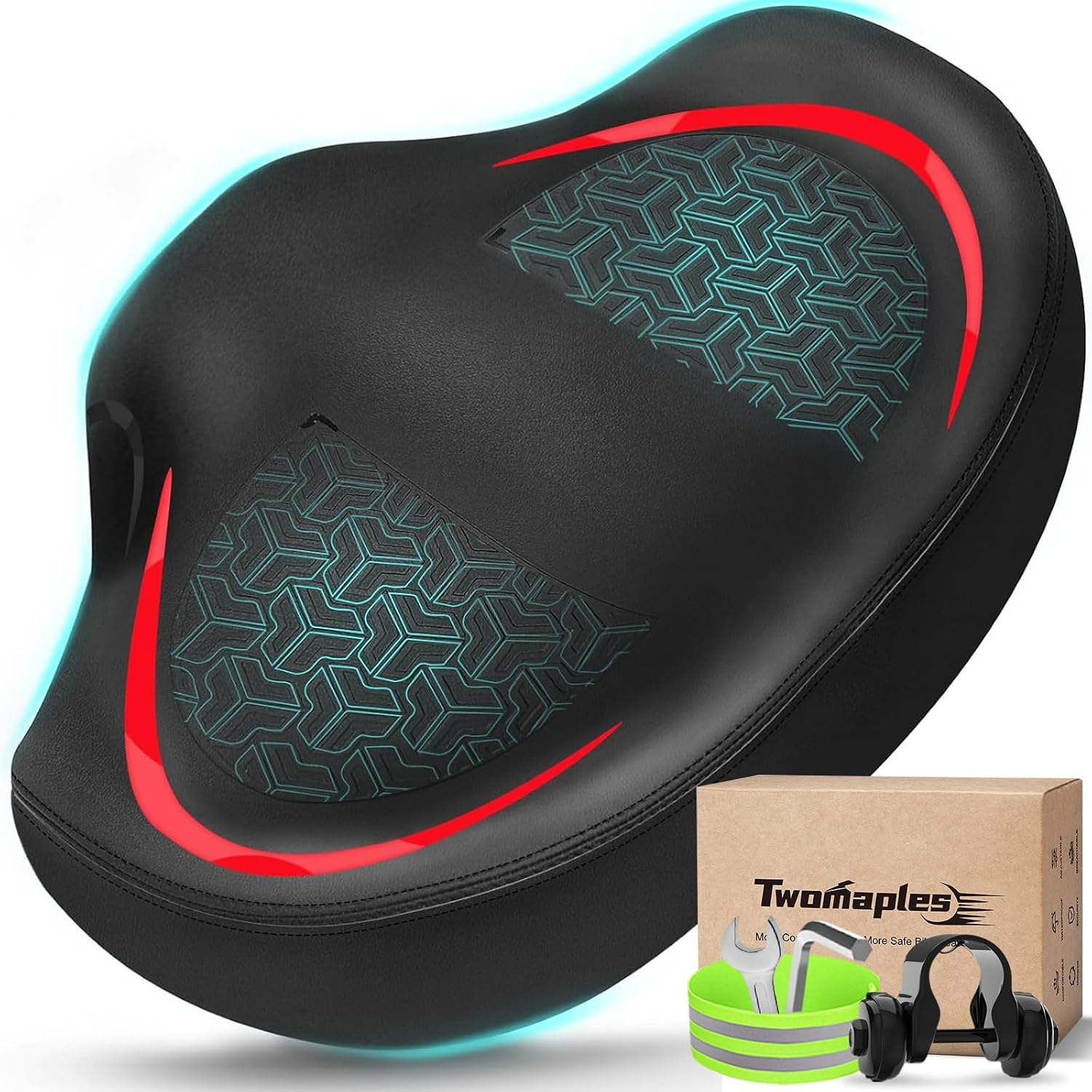 Detalle de Twomaples Noseless Bike Seat Cushion with Memory Foam