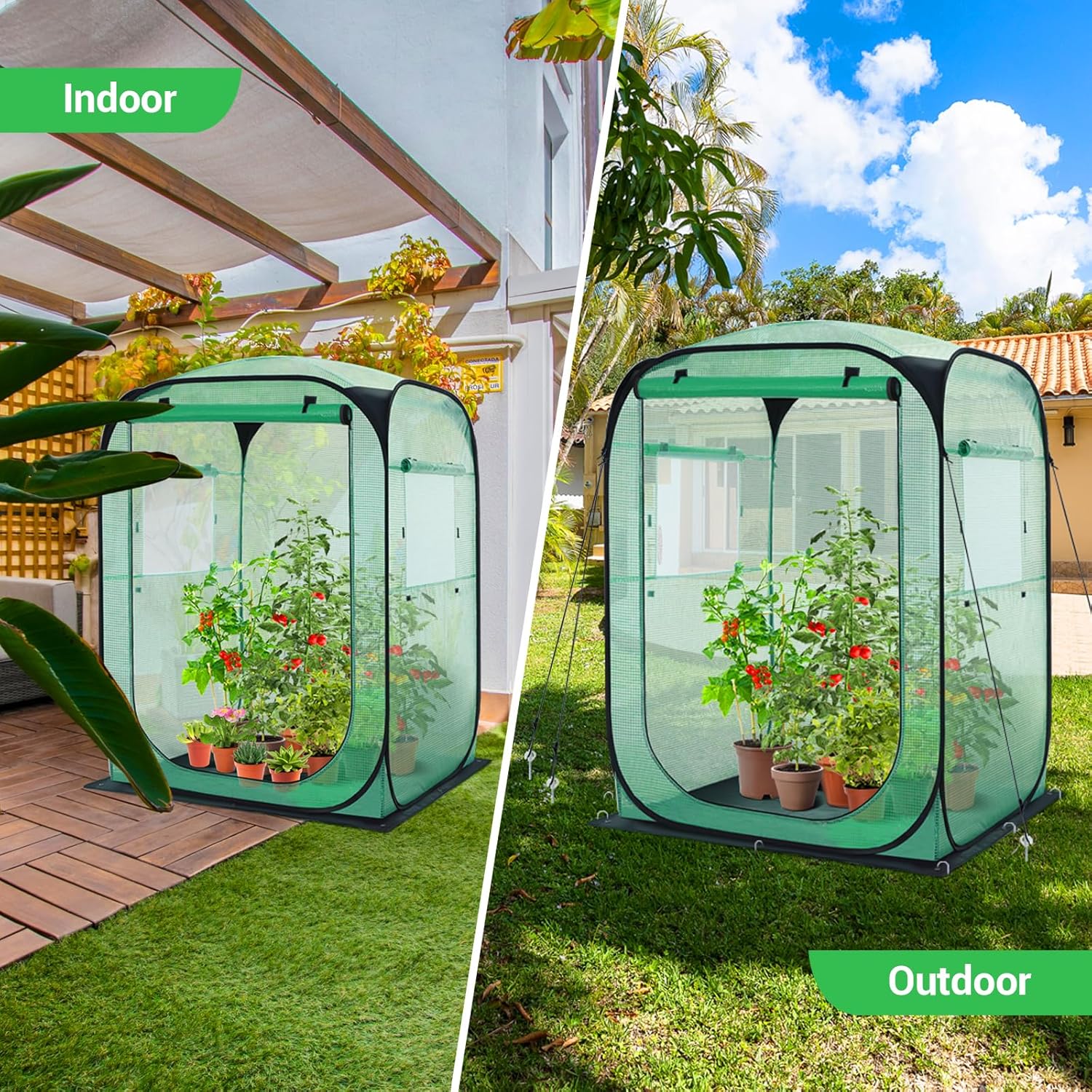Thumbnail 6 de Ohuhu Serra pop-up per pomodori: serra resistente e versatile, 122 × 122 × 162 cm