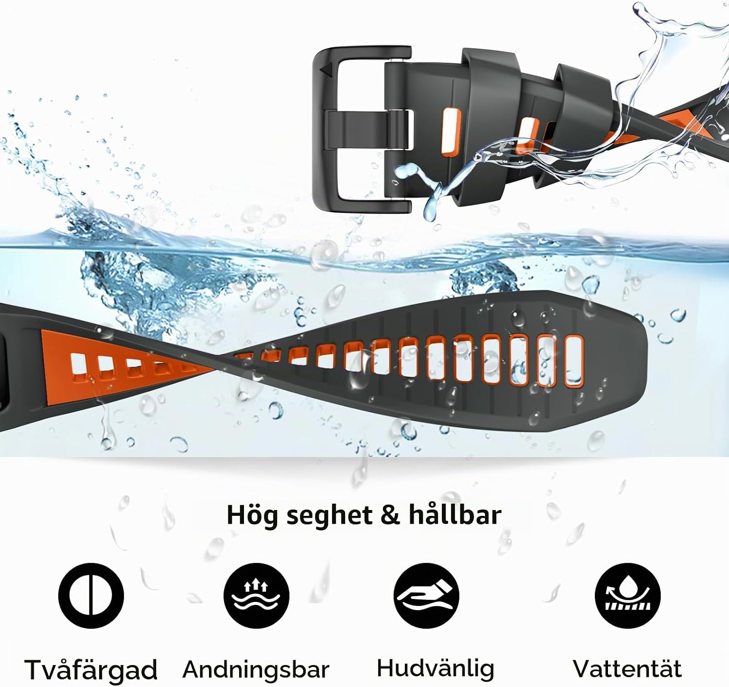 Detalle de U-LIMVE 22 mm silikonarmband QuickFit för Garmin Fenix 8 47 mm
