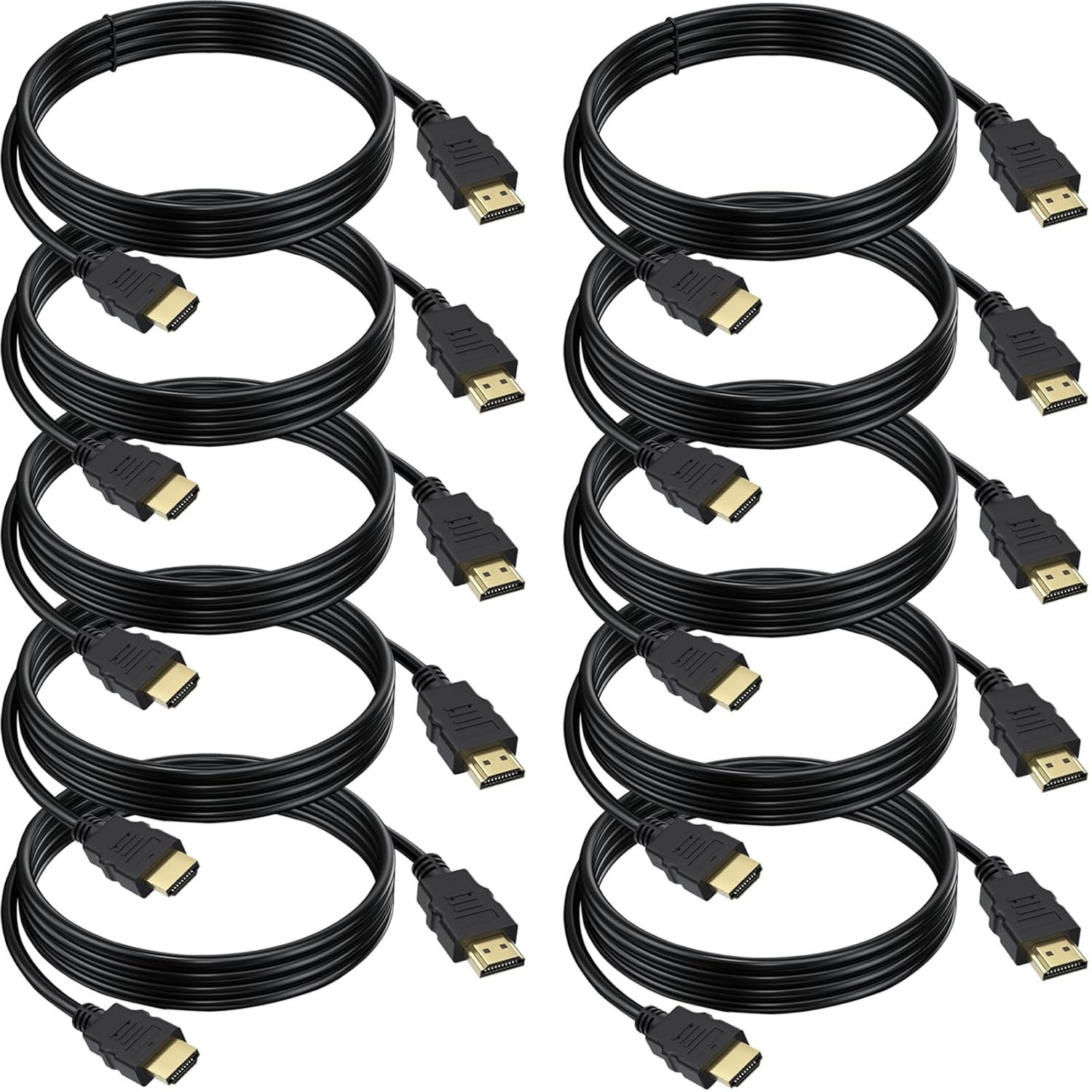 Detalle de HDMI Cable 6 FT 10-Pack: 4K HDMI 2.0 Shielded Cables for Gaming, TV, and PC