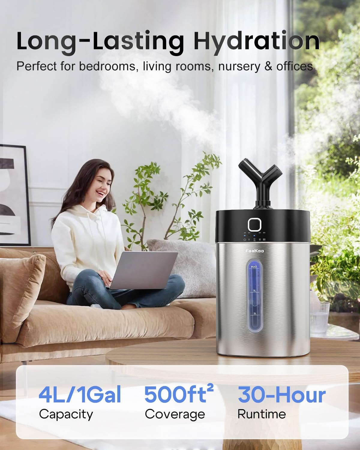 Detalle 2 de Feekaa Stainless Steel Humidifier 1Gal Easy Clean