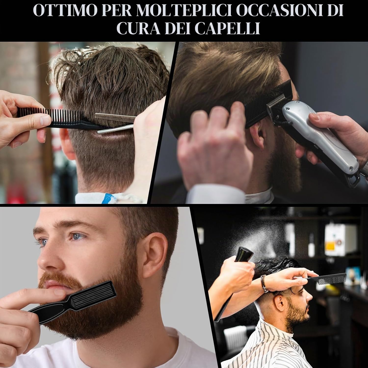 Detalle 2 de DUAIU set pettini professionali da barbiere