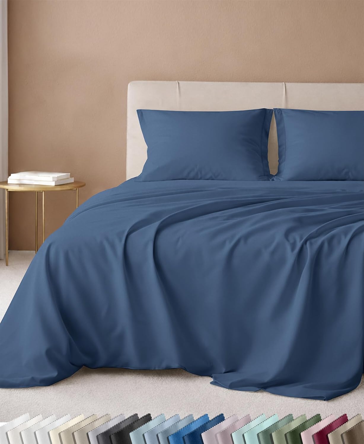 Detalle de California Design Den 840307130983 Queen Cotton Sateen Sheet Set, 600 Thread Count