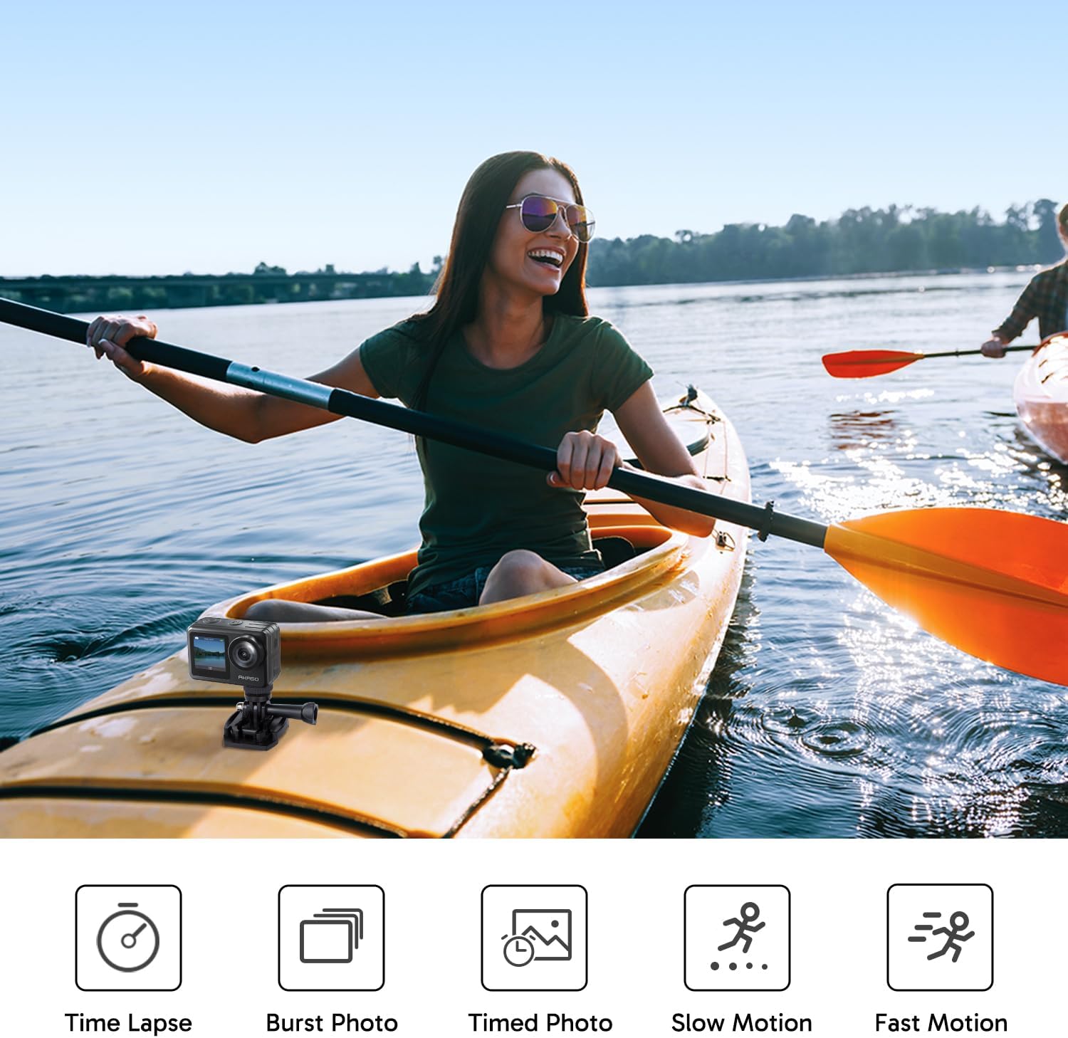 Thumbnail 1 de AKASO Brave 7 LE Action Camera Bundle with Floating Hand Grip: 4K EIS, Dual Screens and Waterproof Housing