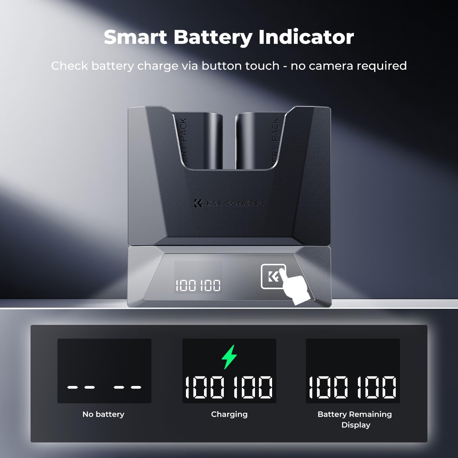 Detalle 2 de K&F CONCEPT LP-E6NH 2600 mAh doppia batteria