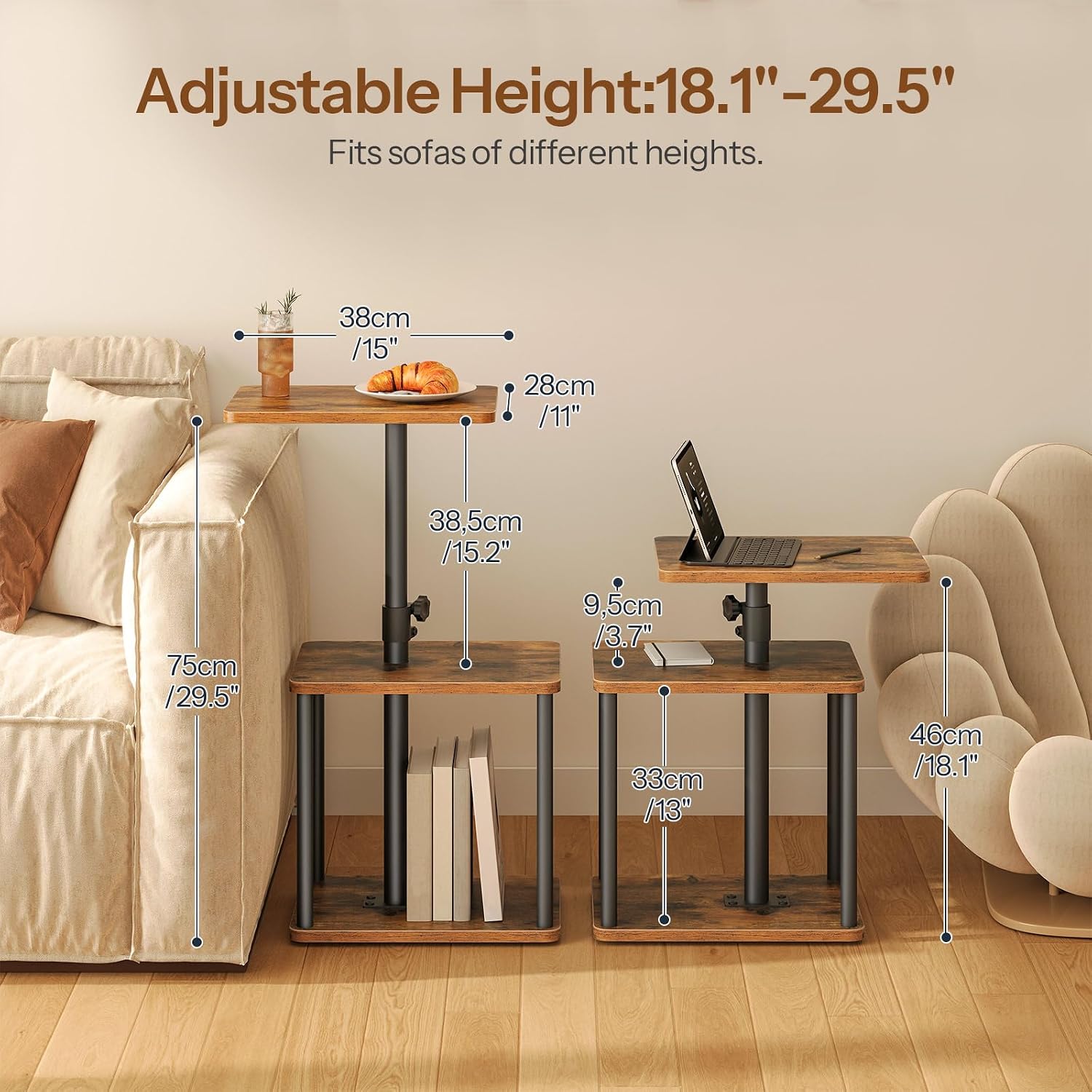 Detalle de HOOBRO Rotating End Table BF239BZ01
