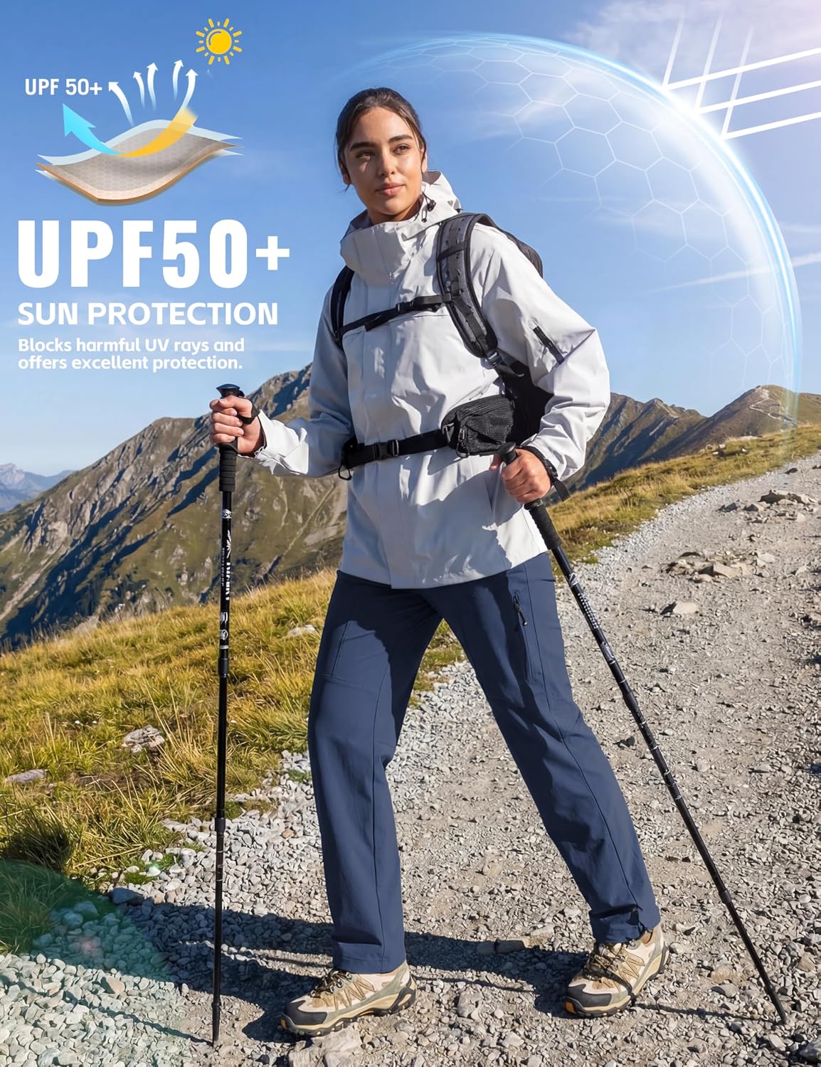 Thumbnail 3 de MoFiz Women's Hiking Cargo Pants: Lightweight, Quick-Dry, UPF 50+ Water-Resistant Travel Pant