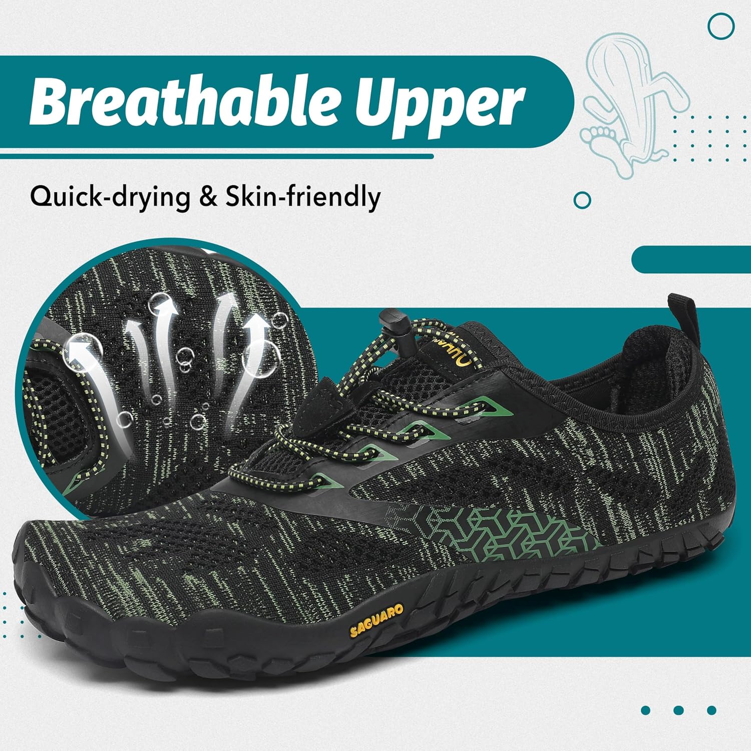 Detalle 1 de SAGUARO Scarpe Barefoot Punta Ampia