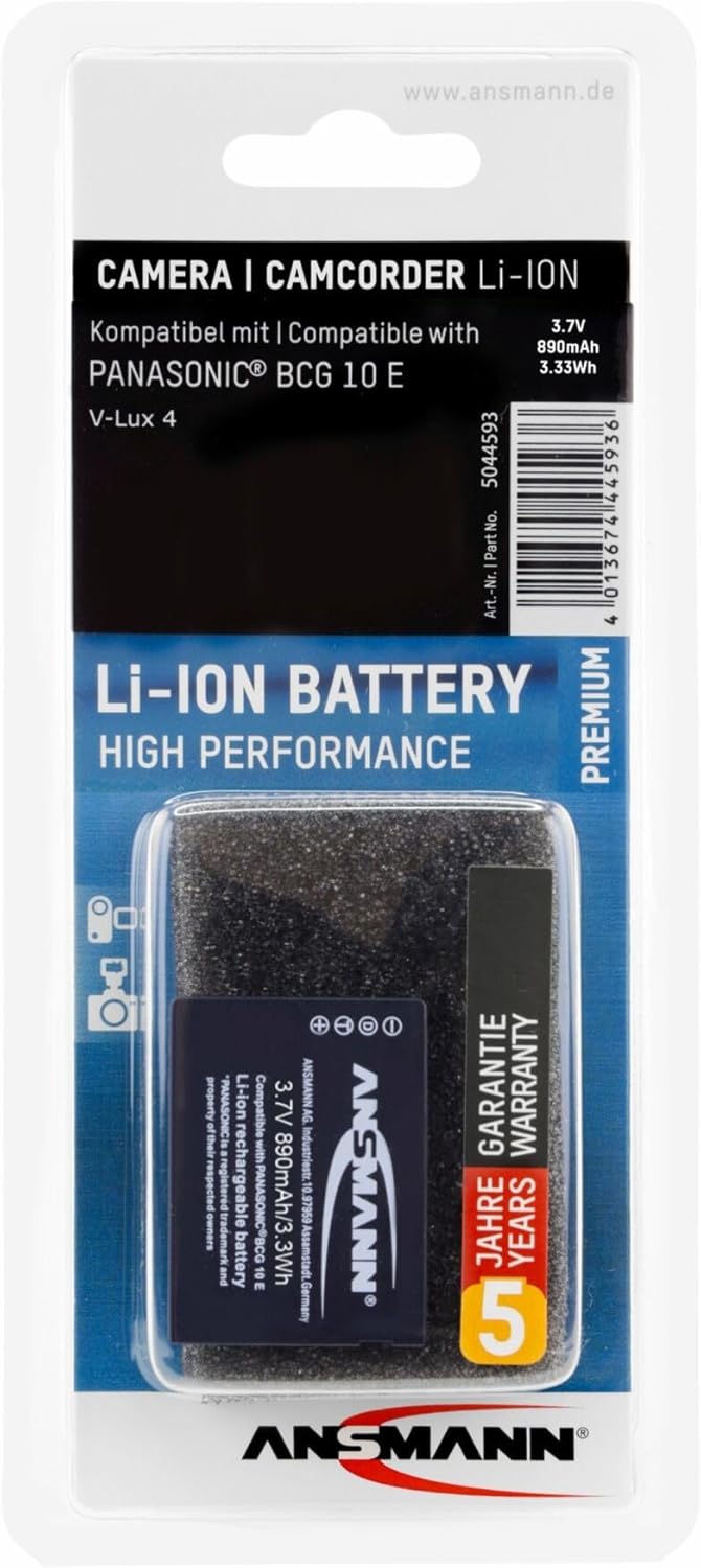 Thumbnail 2 de ANSMANN Li-Ion Akku A-Pan BCG 10 E (3,7V, 890 mAh) – Ersatzakku für kompatible Panasonic Digitalkameras