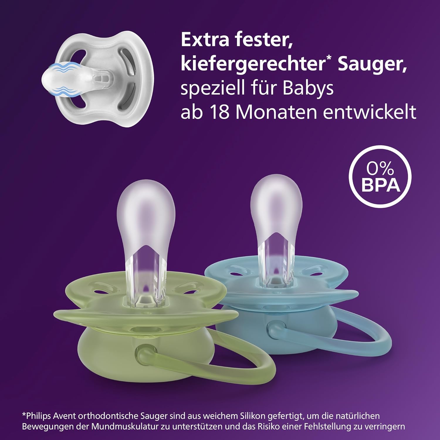 Thumbnail 2 de Philips Avent Ultra Soft Schnuller 18 Monate kiefergerecht