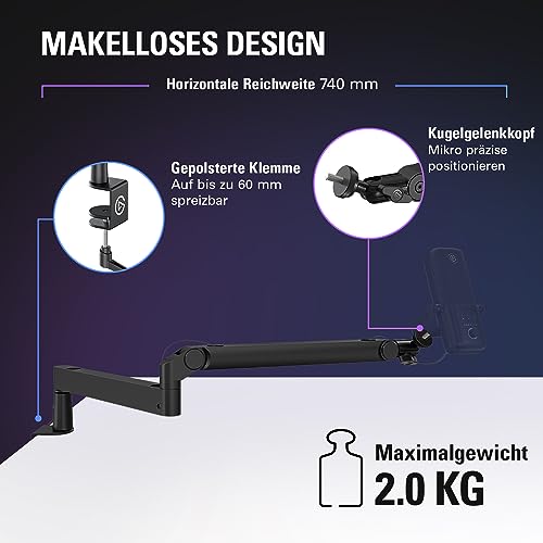Thumbnail 4 de Elgato Wave Mic Arm Low Profile – robuste Mikrofon-Armlösung mit geringem Sichtfeld
