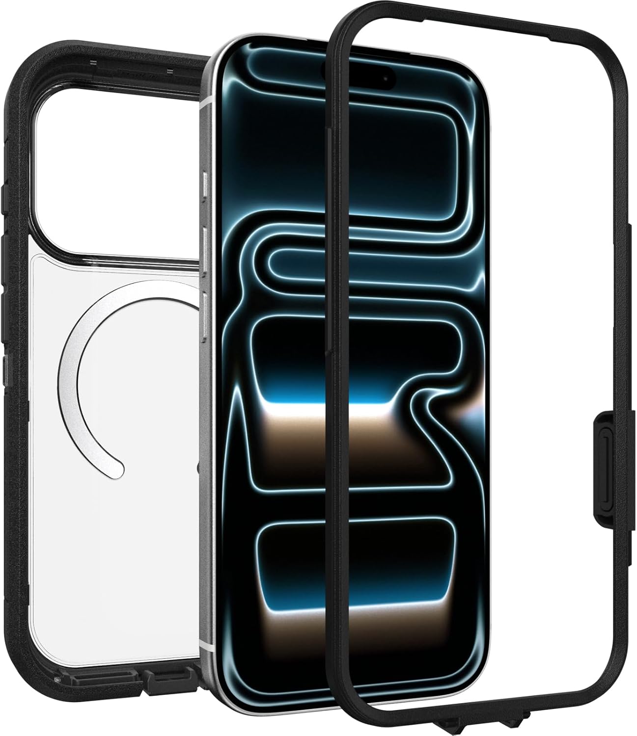 Thumbnail 3 de OtterBox Defender Series Pro XT Clear MagSafe per iPhone 17 Pro: cover ultra robusta trasparente/nera con protezione anti-caduta