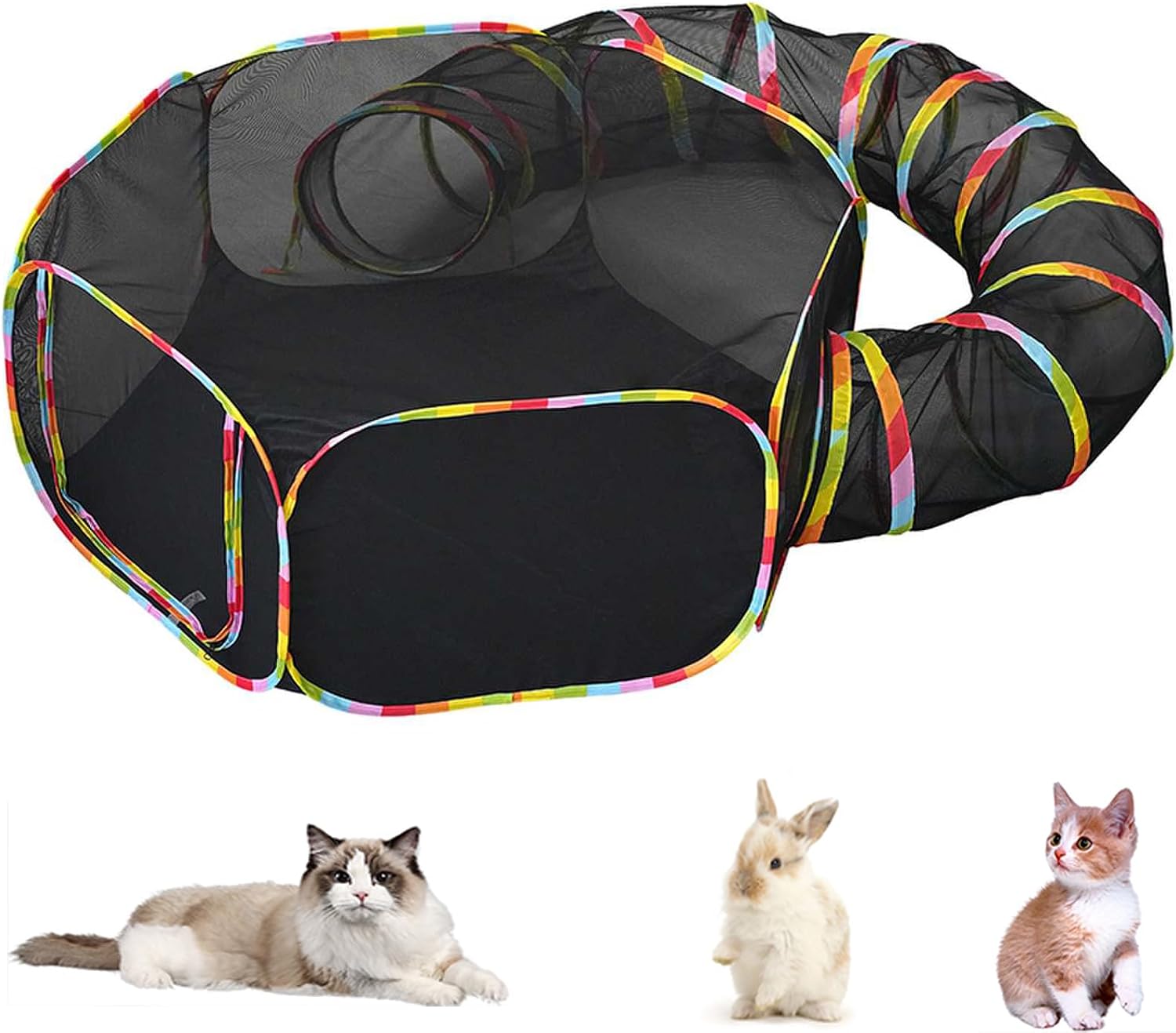 Detalle de Cat Tunnel 2-in-1 Rainbow Collapsible Outdoor Play