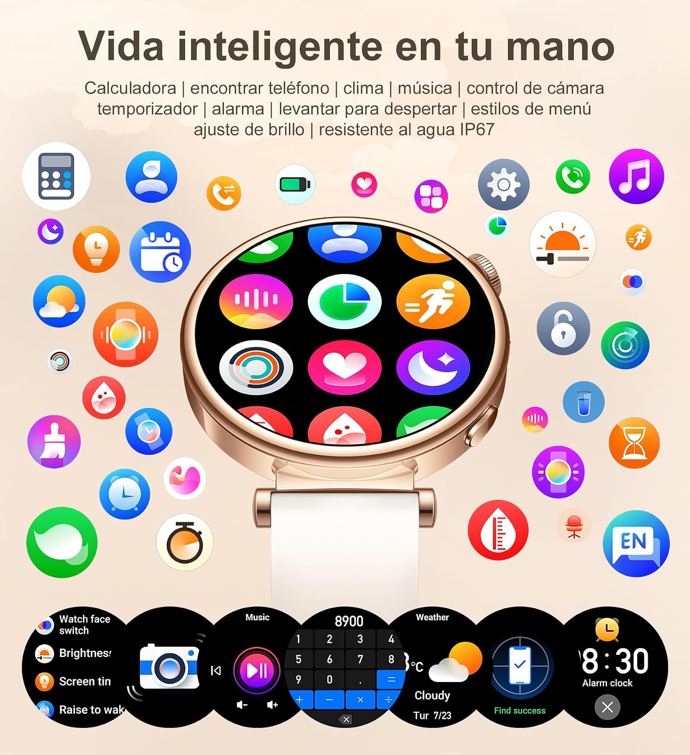 Thumbnail 5 de Smartwatch Mujer Redondo 1.27", Llamadas y 100+ Modos