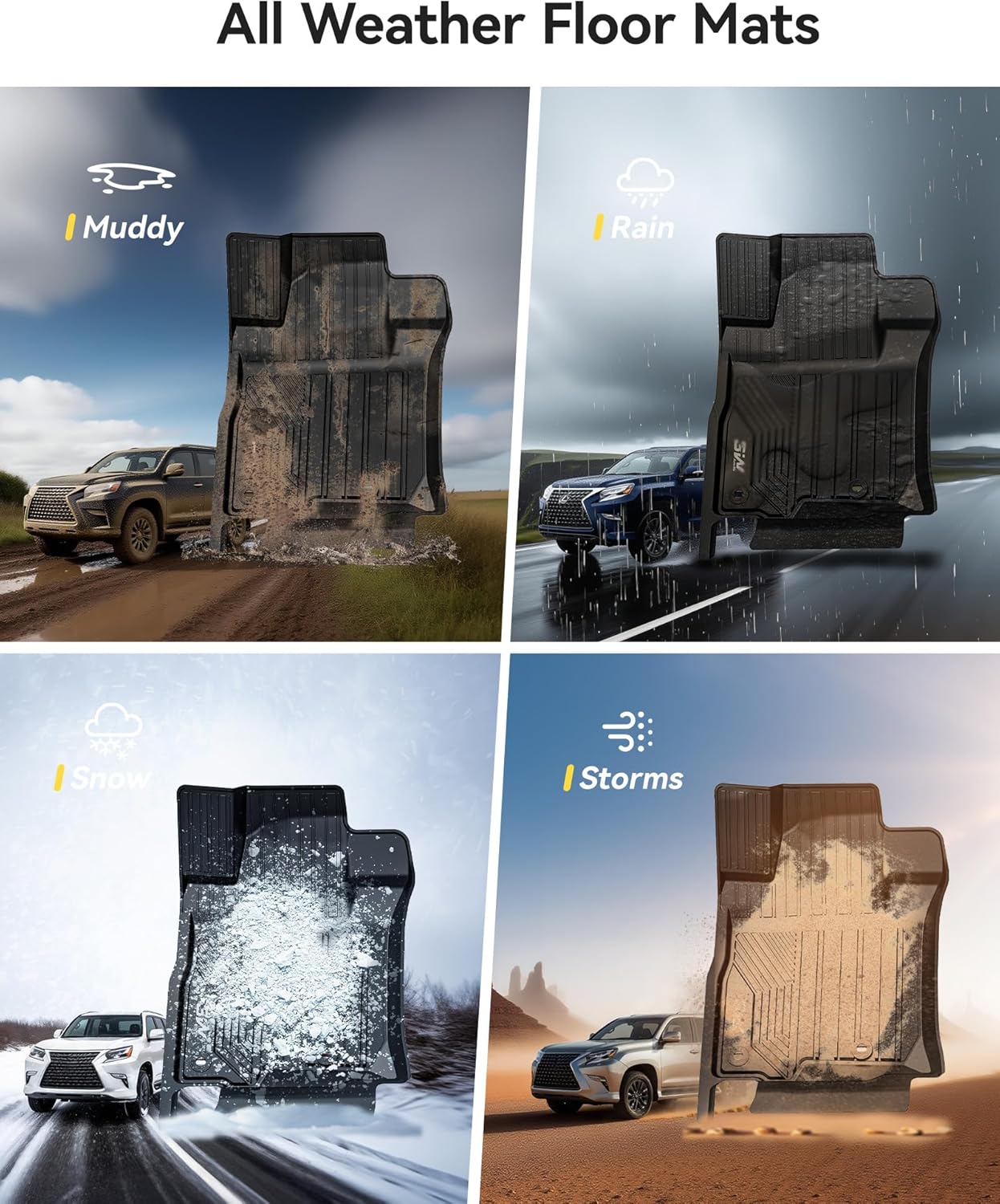 Thumbnail 4 de 3W Floor Mats GX460 7-Seat 2014-2023