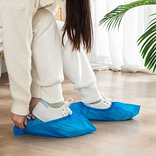 Thumbnail 6 de WUJUN 200Pack (100 Pairs) Blue Disposable Shoes Covers – Durable CPE, Elastic & Waterproof Boot Covers