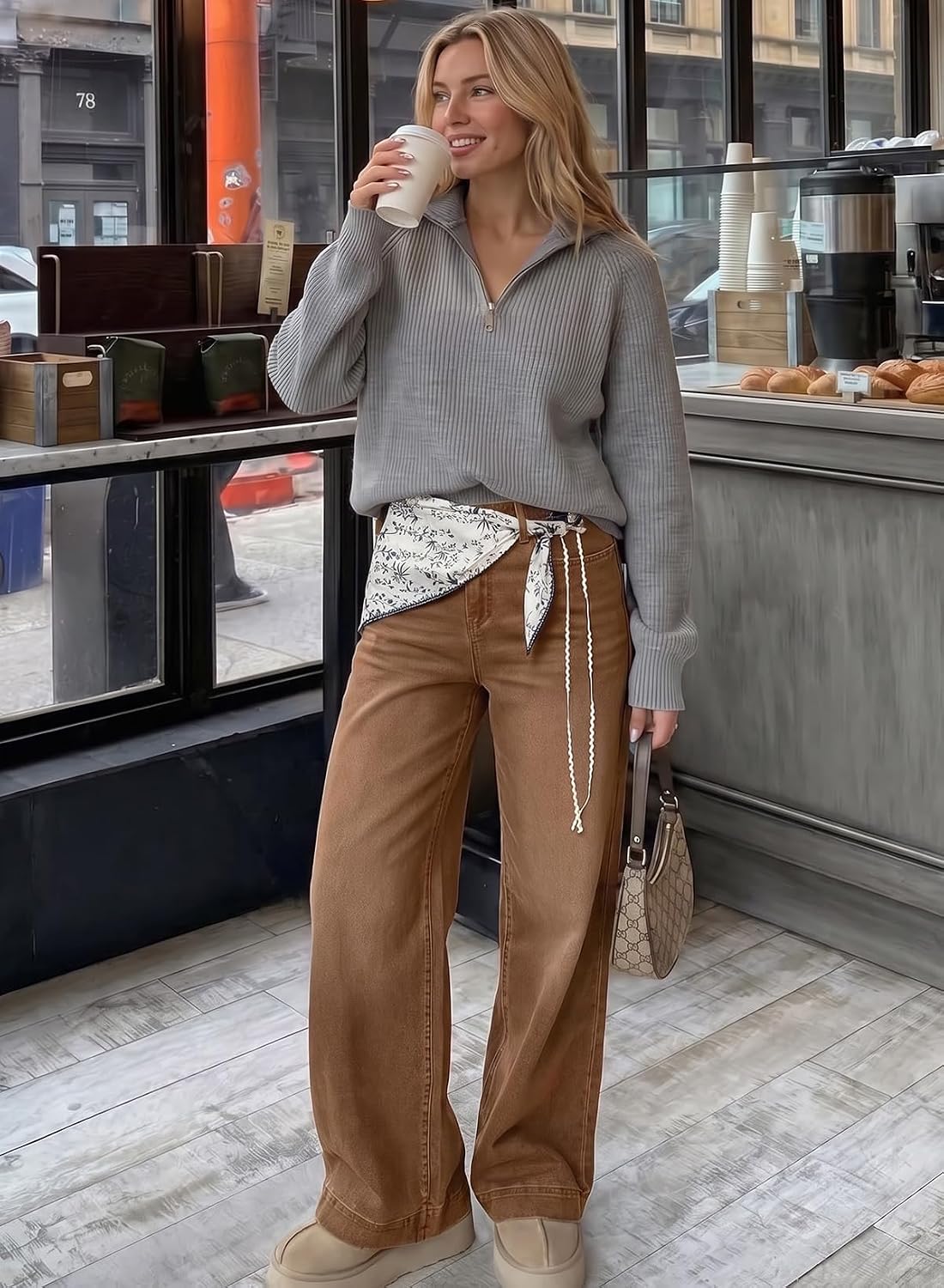Detalle de Dokotoo High-Waisted Wide-Leg Jeans