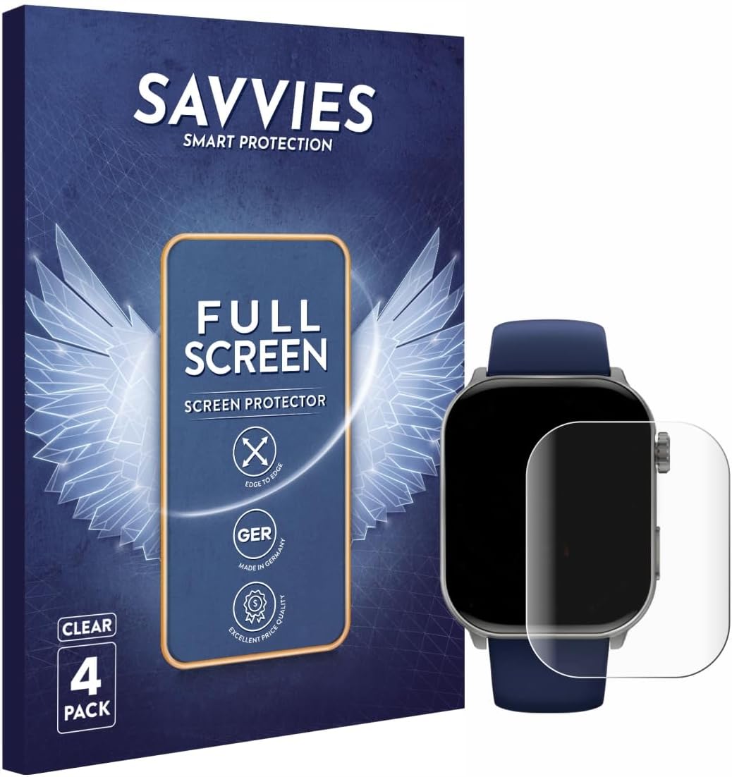Thumbnail 1 de Savvies 4 Pack Full-Screen Protection Film for Gard Pro Health Smartwatch 3 (48 mm) – Edge-to-Edge, 3D Curved