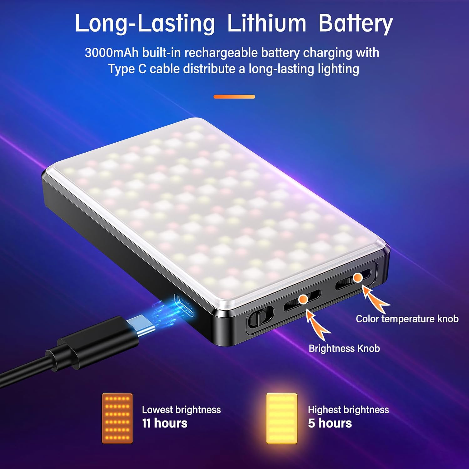 Thumbnail 4 de SEAEYES RGB LED Videoleuchte 2500–9000K