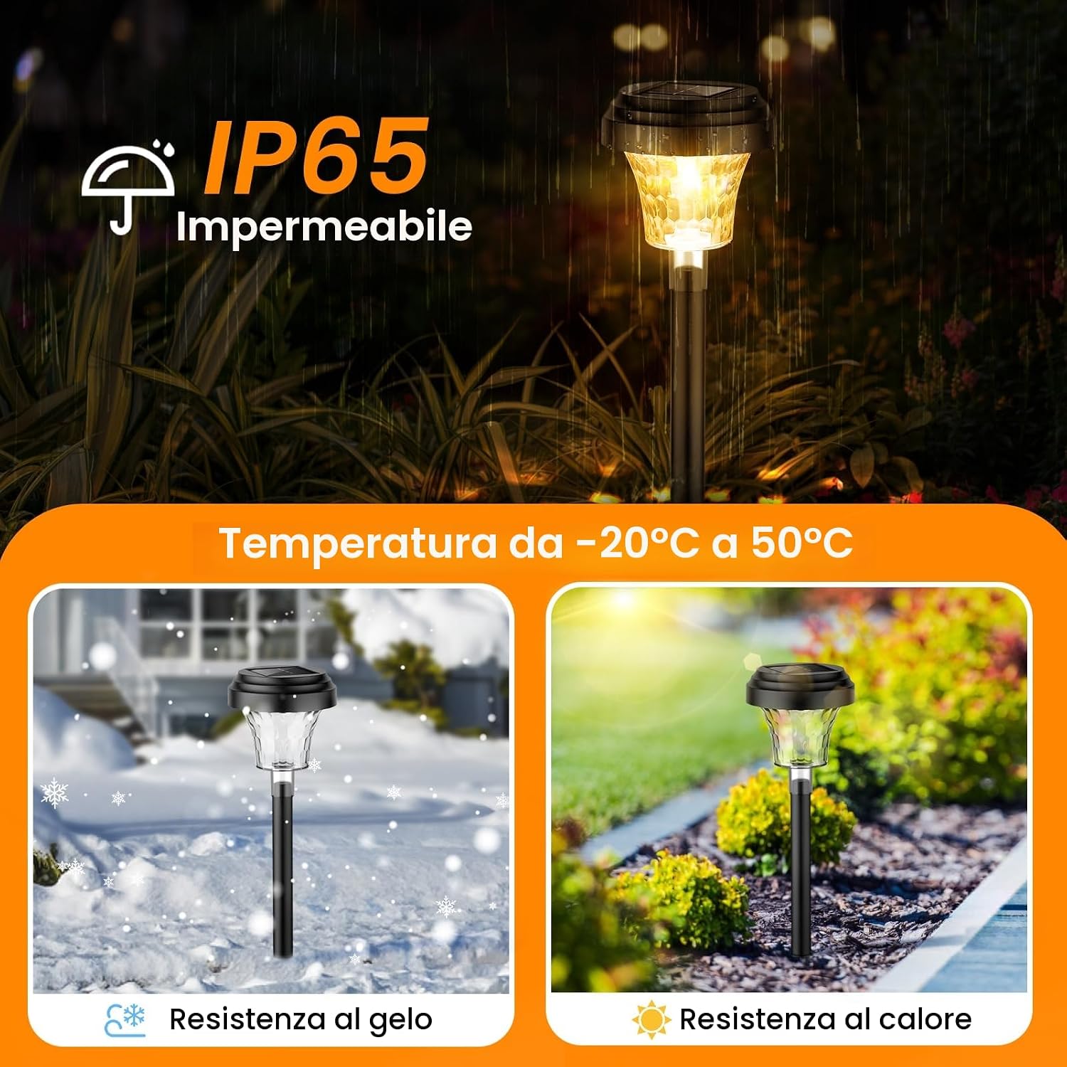 Detalle de FOMYHEARD Luci da Esterno Giardino Solari 8 Pezzi – Illuminazione LED, 8 pezzi, RGB e calda
