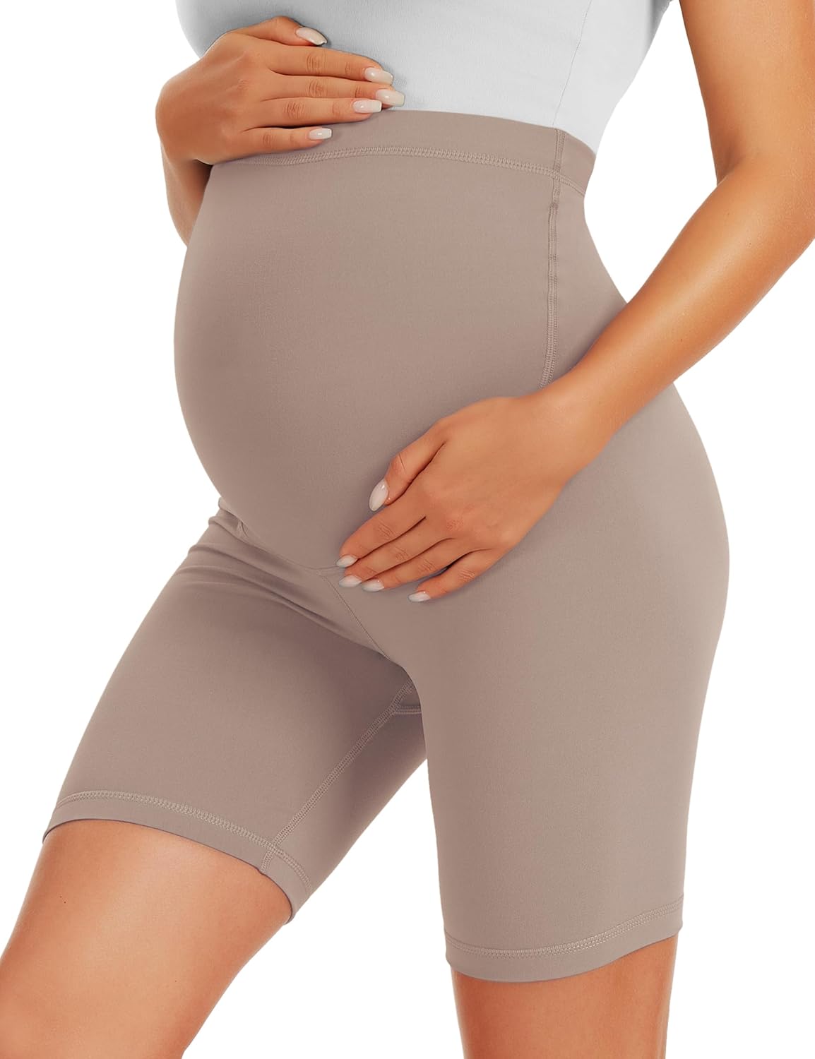 Detalle de VALANDY Creamlush Maternity Shorts Over The Belly