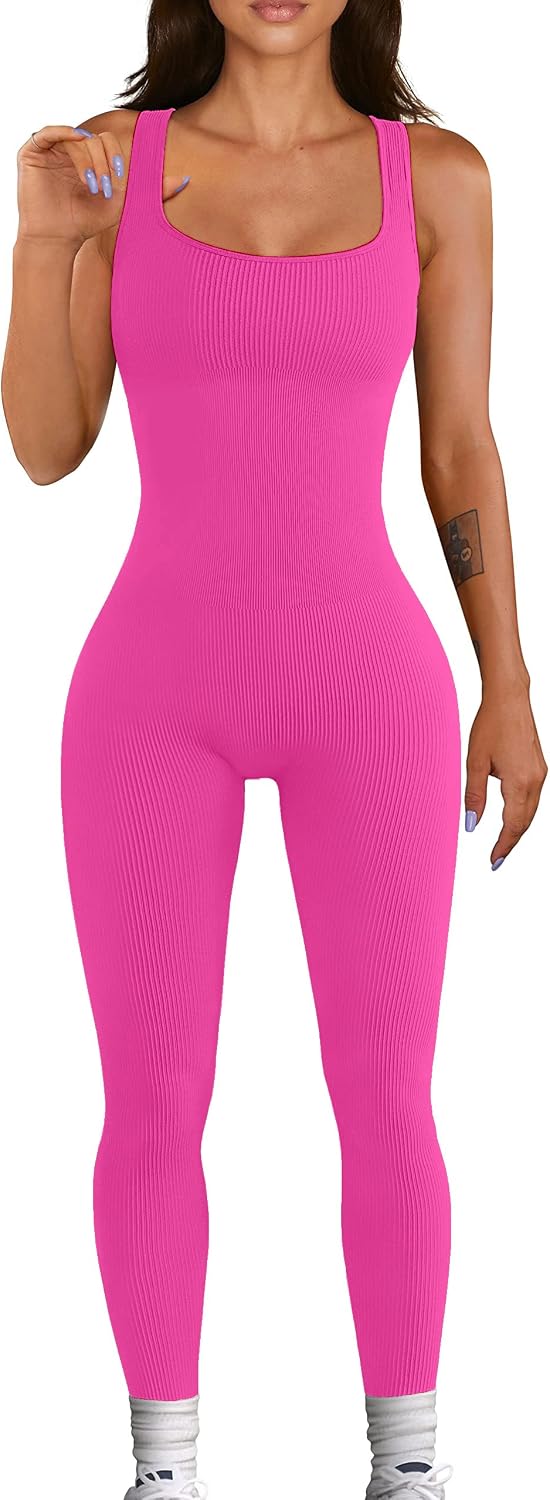 Thumbnail 6 de YIOIOIO Women Seamless Ribbed Jumpsuit Yoga Romper 🧘♀