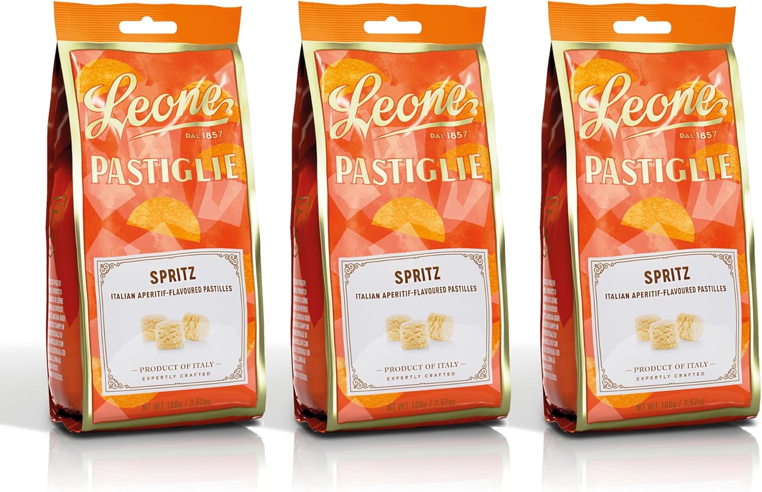 Detalle de Leone dal 1857 Sacchetti Pastiglie Leone Spritz – 3 × 100 g, Senza Glutine e Vegane