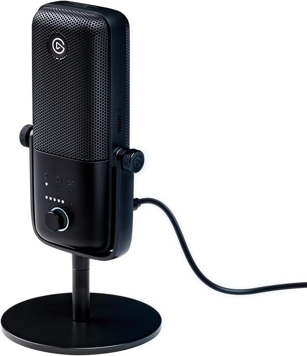 Detalle de Elgato Wave:3 - Micrófono USB profesional para streaming y podcasts 🎙