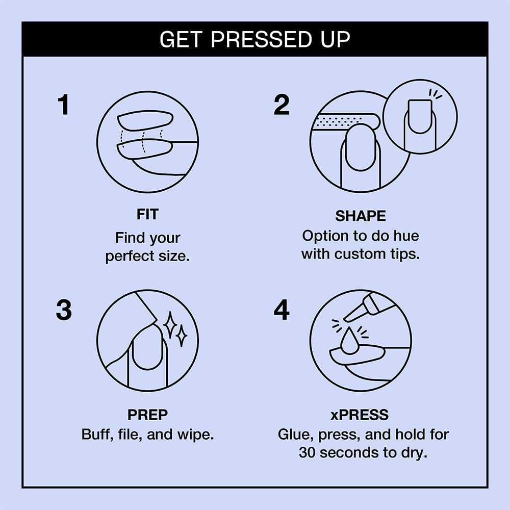 Thumbnail 3 de OPI xPRESS/ON Press On Nails Glitter & Shimmery – long & short, round & oval sets with nail glue (30 pcs)