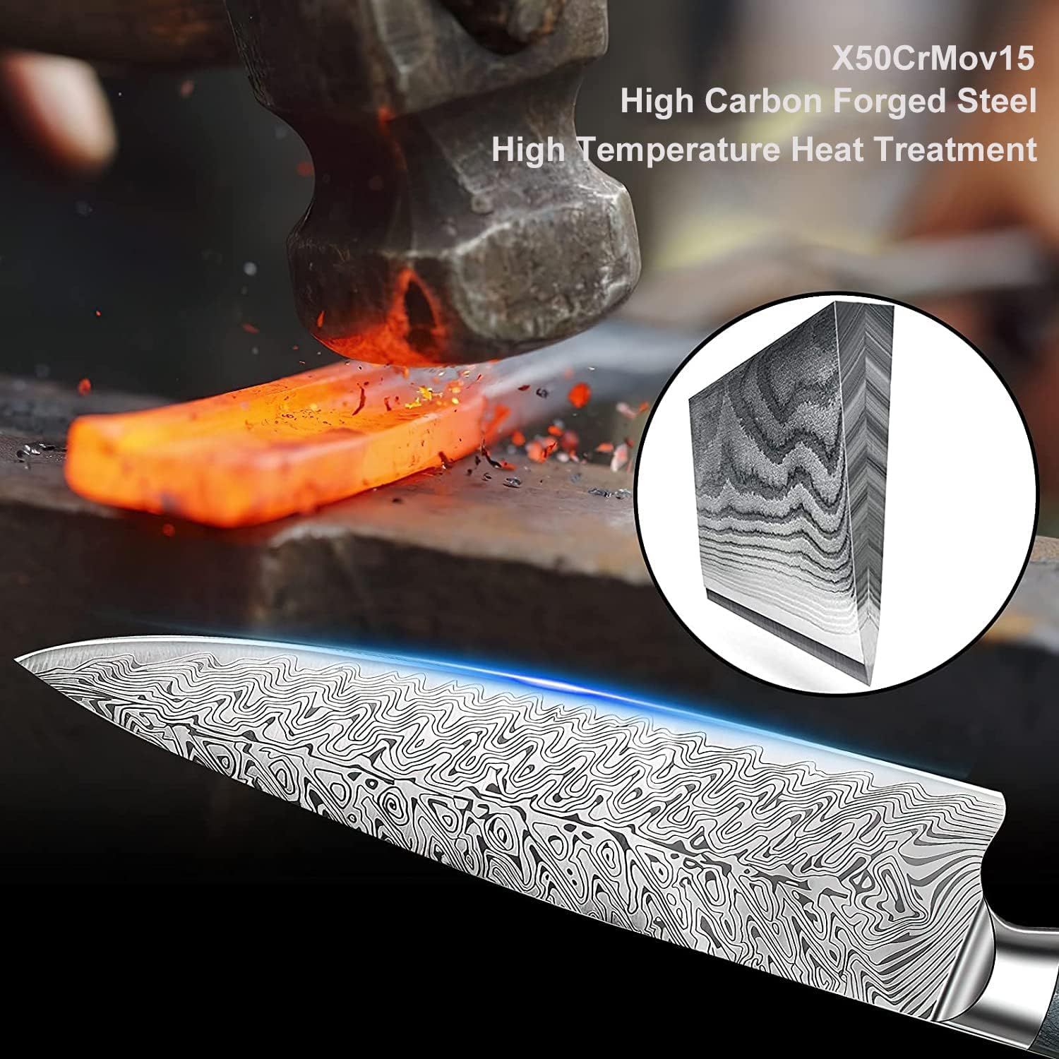 Thumbnail 10 de AIRENA Cuchillo de Chef 8" Japonés Profesional Acero Alto Carbono 🗡