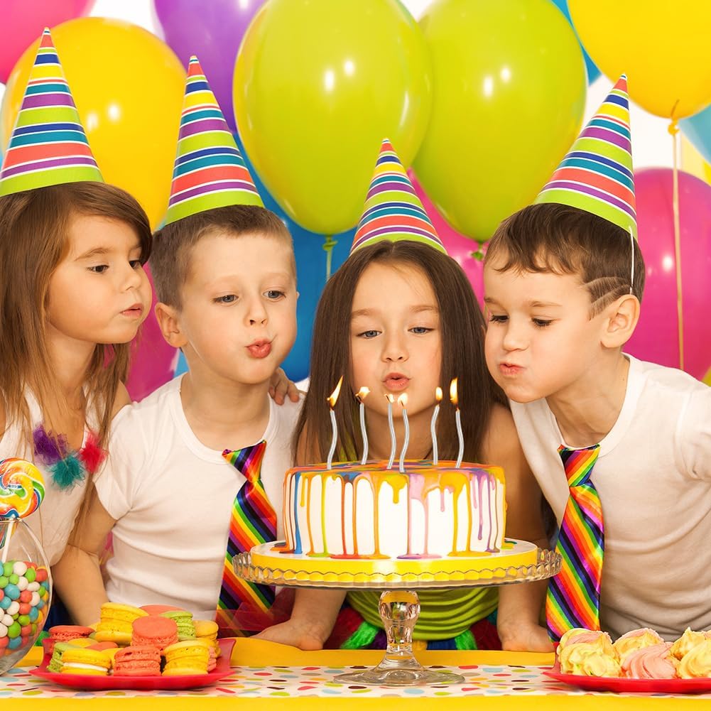 Detalle de URAQT 24 Twisty Spiral Birthday Candles (Metallic) with Holders – Silver