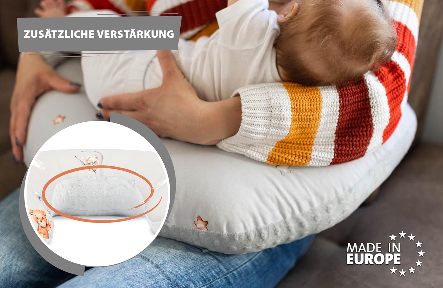 Thumbnail 3 de Totsy Baby Stillkissen klein Mond Minky (130 cm) – Stillmond & Lagerungskissen für bequeme Stillposition