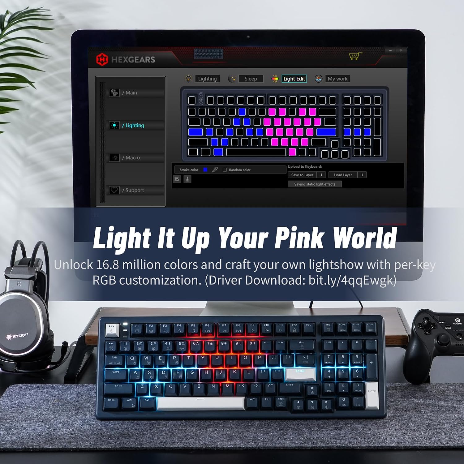 Detalle de Hexgears E4Pro 99-Key Wireless Mechanical Keyboard with Hot-Swap Switches