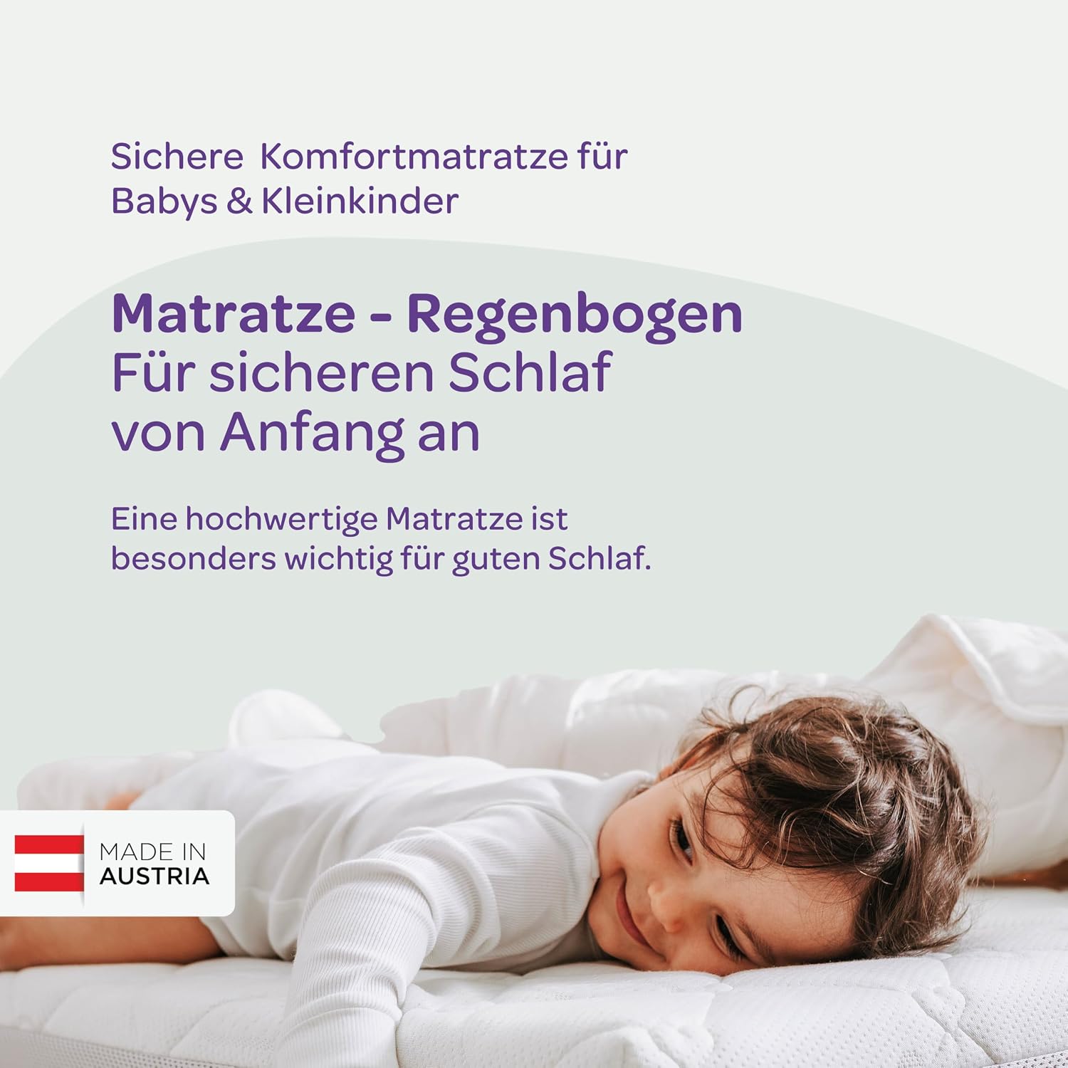 Detalle de Träumeland T014301 Basic Rainbow – materac dziecięcy 60 × 120 cm, średnio twardy