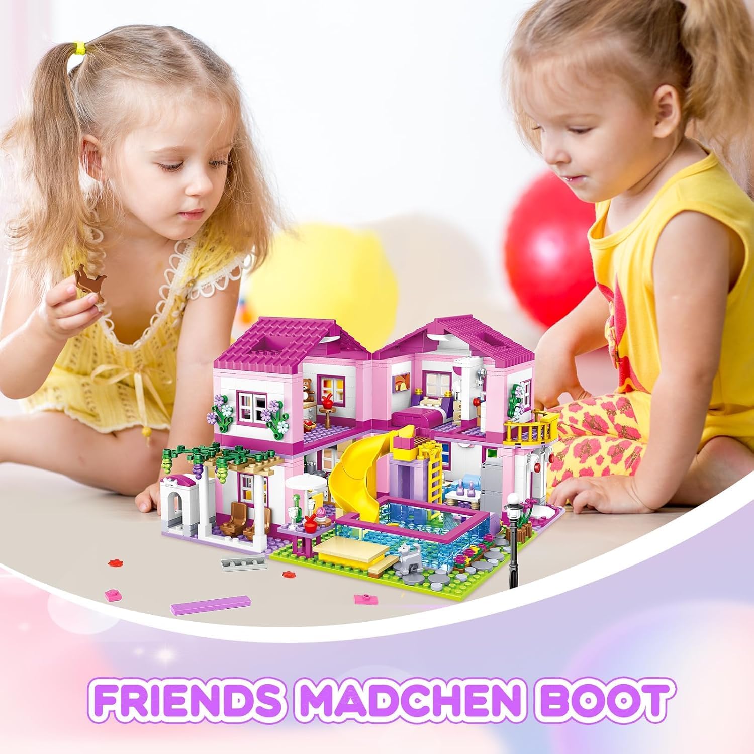 Detalle 2 de TOY PLAYER Friends Pink Villa 1523 Steine