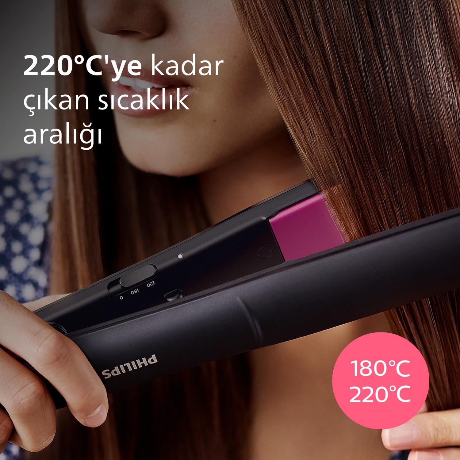 Detalle de Philips Cura dei Capelli BHS375/00: Piastra EssentialCare in Ceramica con Cheratina (180°–220°)