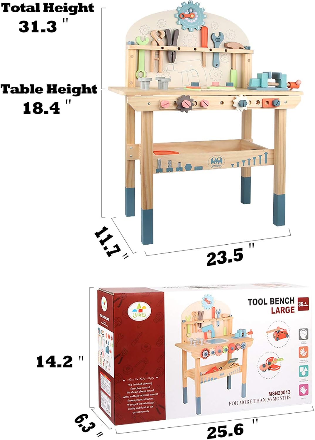 Thumbnail 5 de Toywoo banc à outils en bois 3 ans