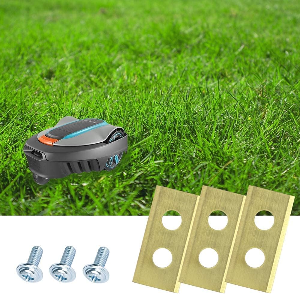 Detalle de 45x Lame in Titanio Compatibili con Robot Tagliaerba Worx Landroid – Set di Lame e Viti in Titanio